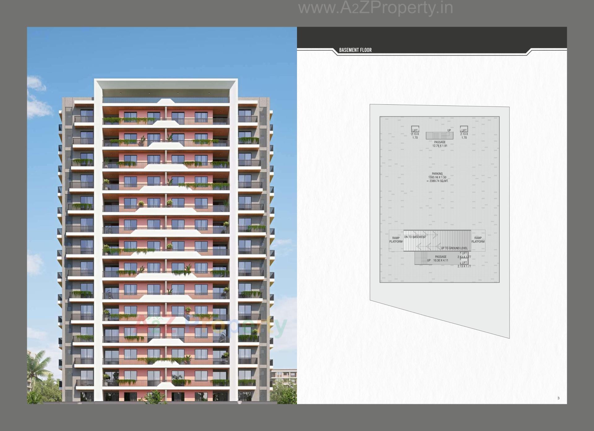 3D Elevation of real estate project Aarna located at Bhayli, Vadodara, Gujarat