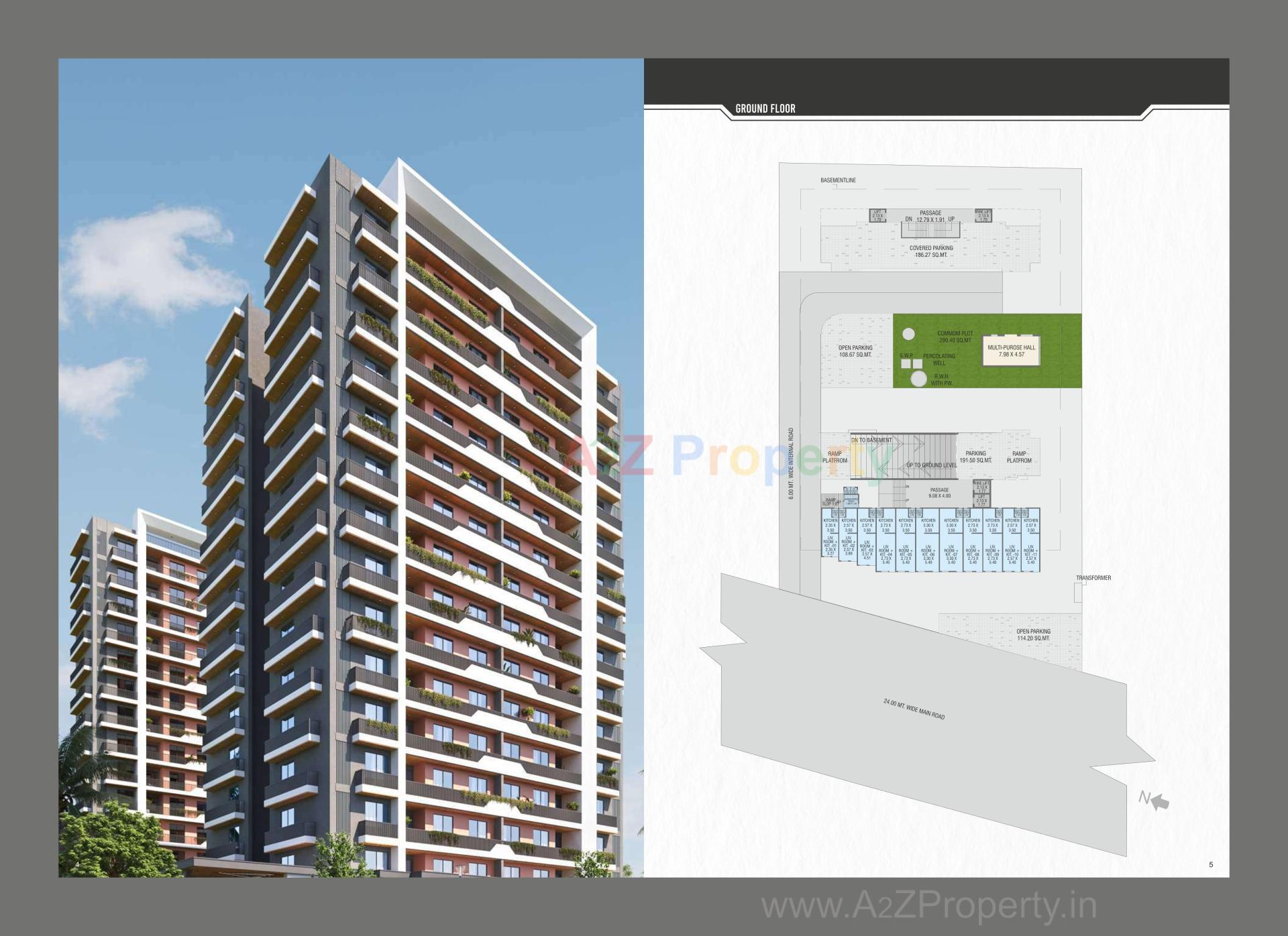 3D Elevation of real estate project Aarna located at Bhayli, Vadodara, Gujarat