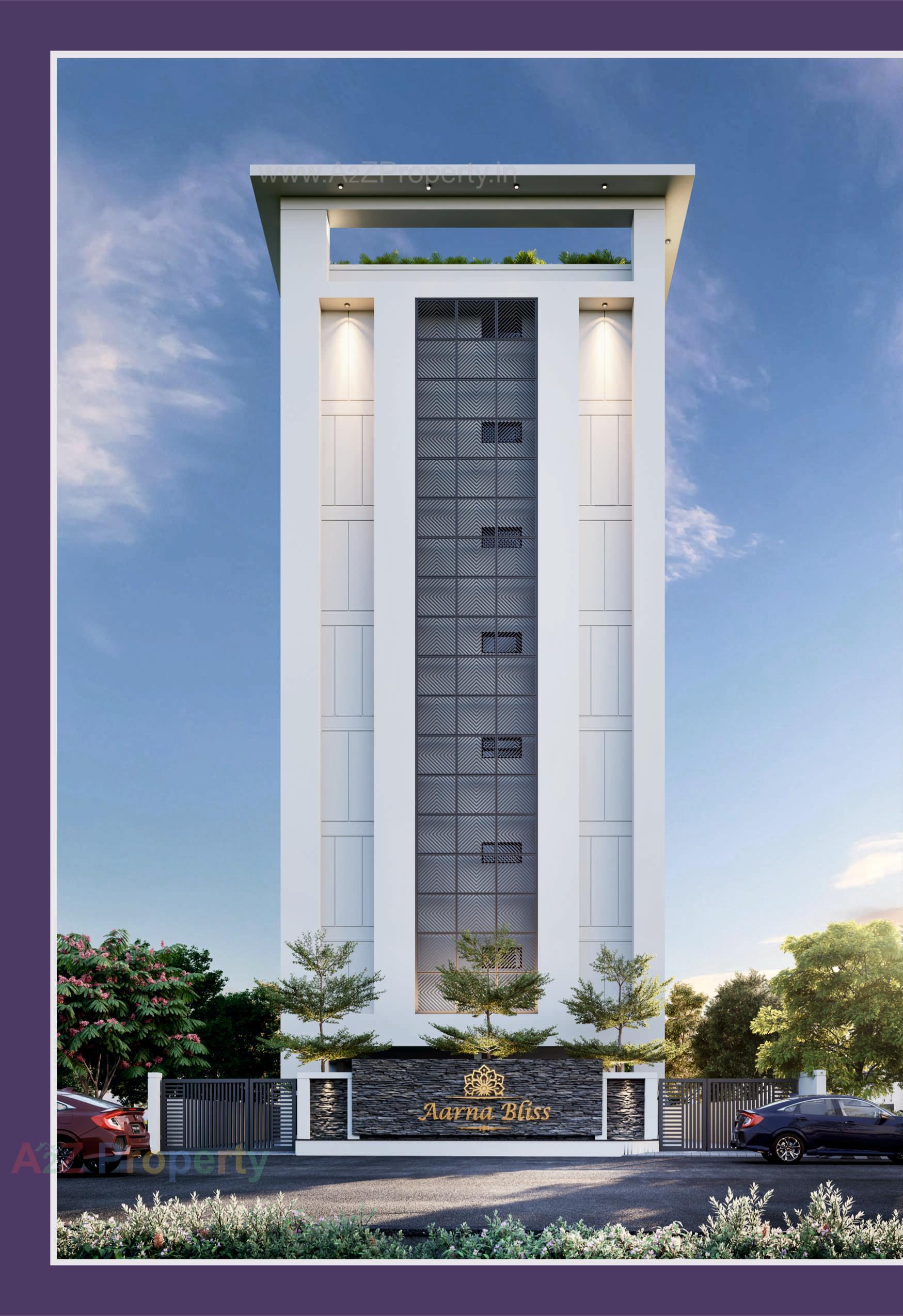 3D Elevation of real estate project Aarna Bliss located at Manjalpur, Vadodara, Gujarat