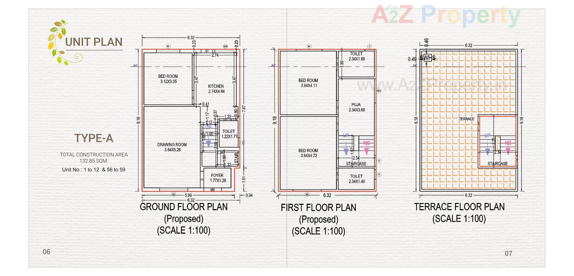 Layout of real estate project Aarna Eveleen located at Chapad, Vadodara, Gujarat