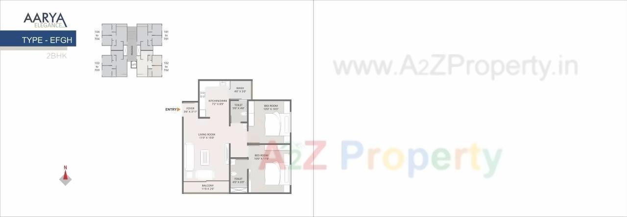 Layout of real estate project Aarya Elegance located at Bill, Vadodara, Gujarat