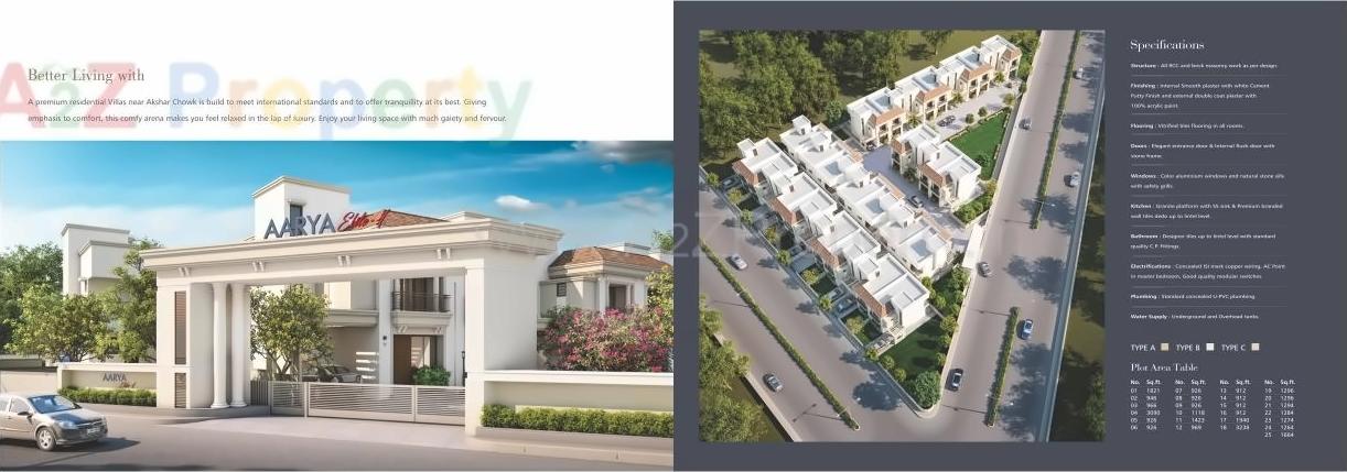 3D Elevation of real estate project Aarya Elite located at Kalali, Vadodara, Gujarat