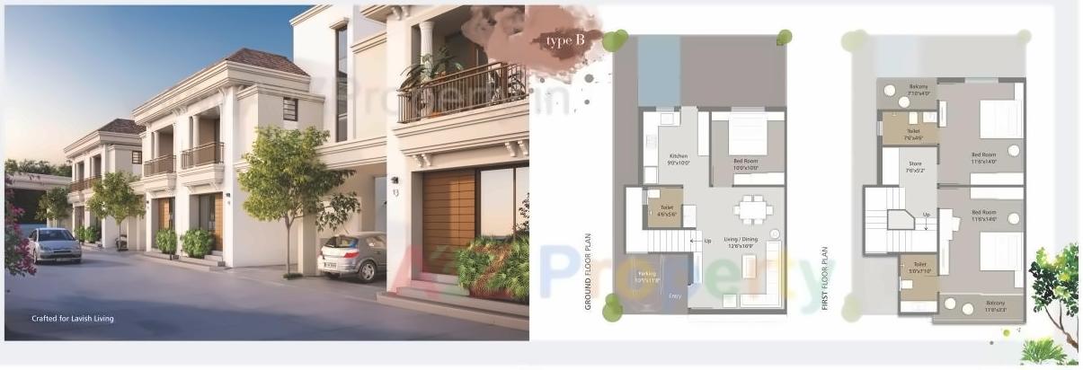 Layout of real estate project Aarya Elite located at Kalali, Vadodara, Gujarat