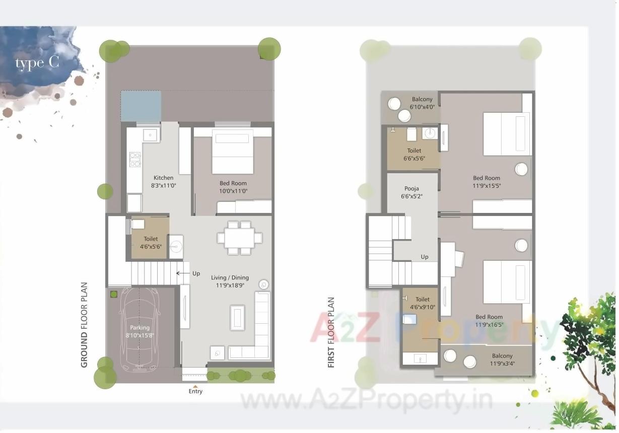 Layout of real estate project Aarya Elite located at Kalali, Vadodara, Gujarat