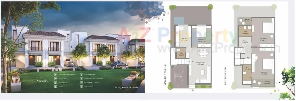 Layout of real estate project Aarya Elite located at Kalali, Vadodara, Gujarat