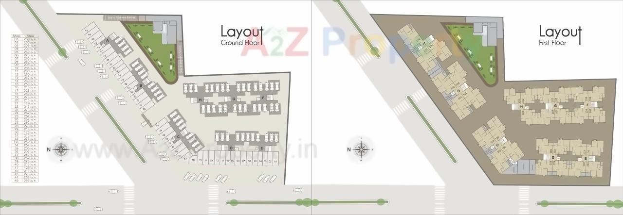 Layout of real estate project Aarya Elite located at Kalali, Vadodara, Gujarat