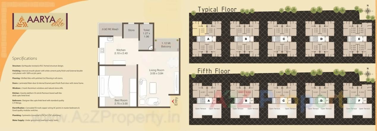 Layout of real estate project Aarya Elite located at Padra, Vadodara, Gujarat