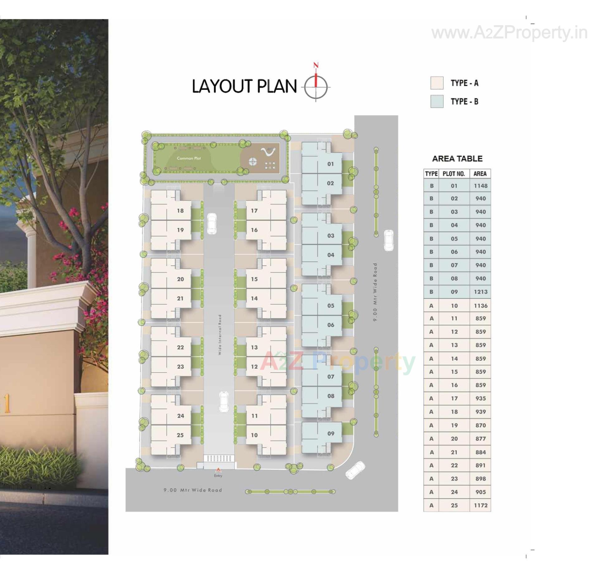 Layout of real estate project Aarya Ellis located at Bil, Vadodara, Gujarat