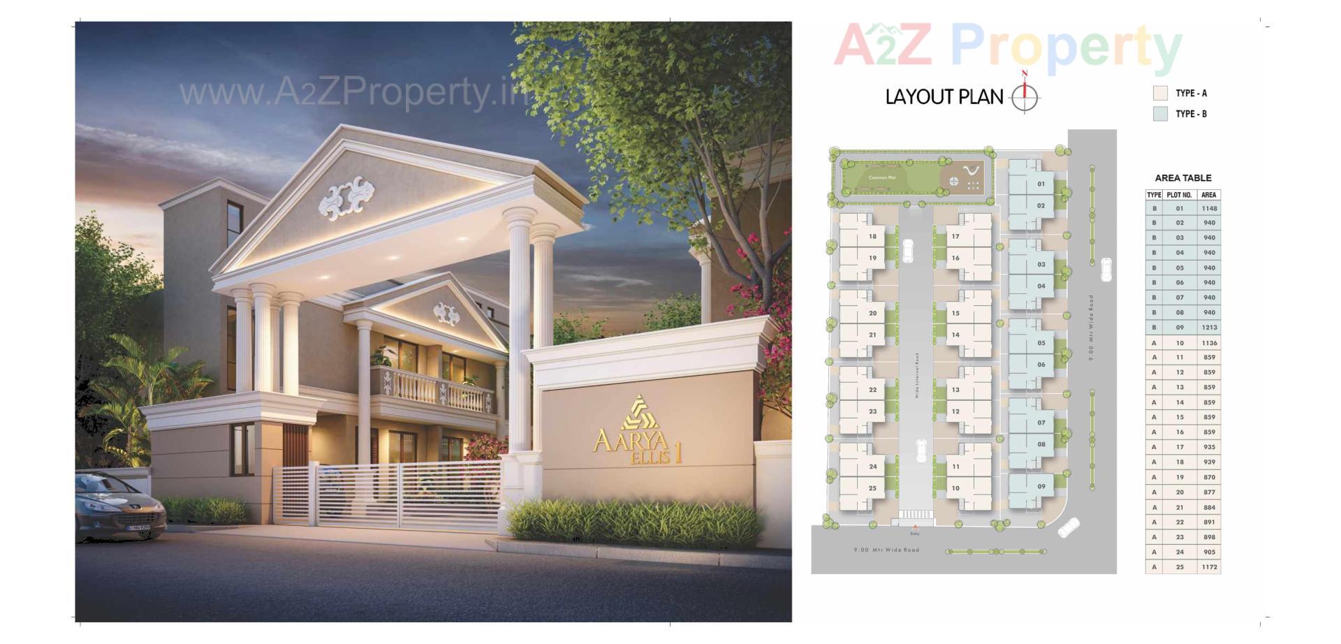 3D Elevation of real estate project Aarya Ellis located at Bil, Vadodara, Gujarat