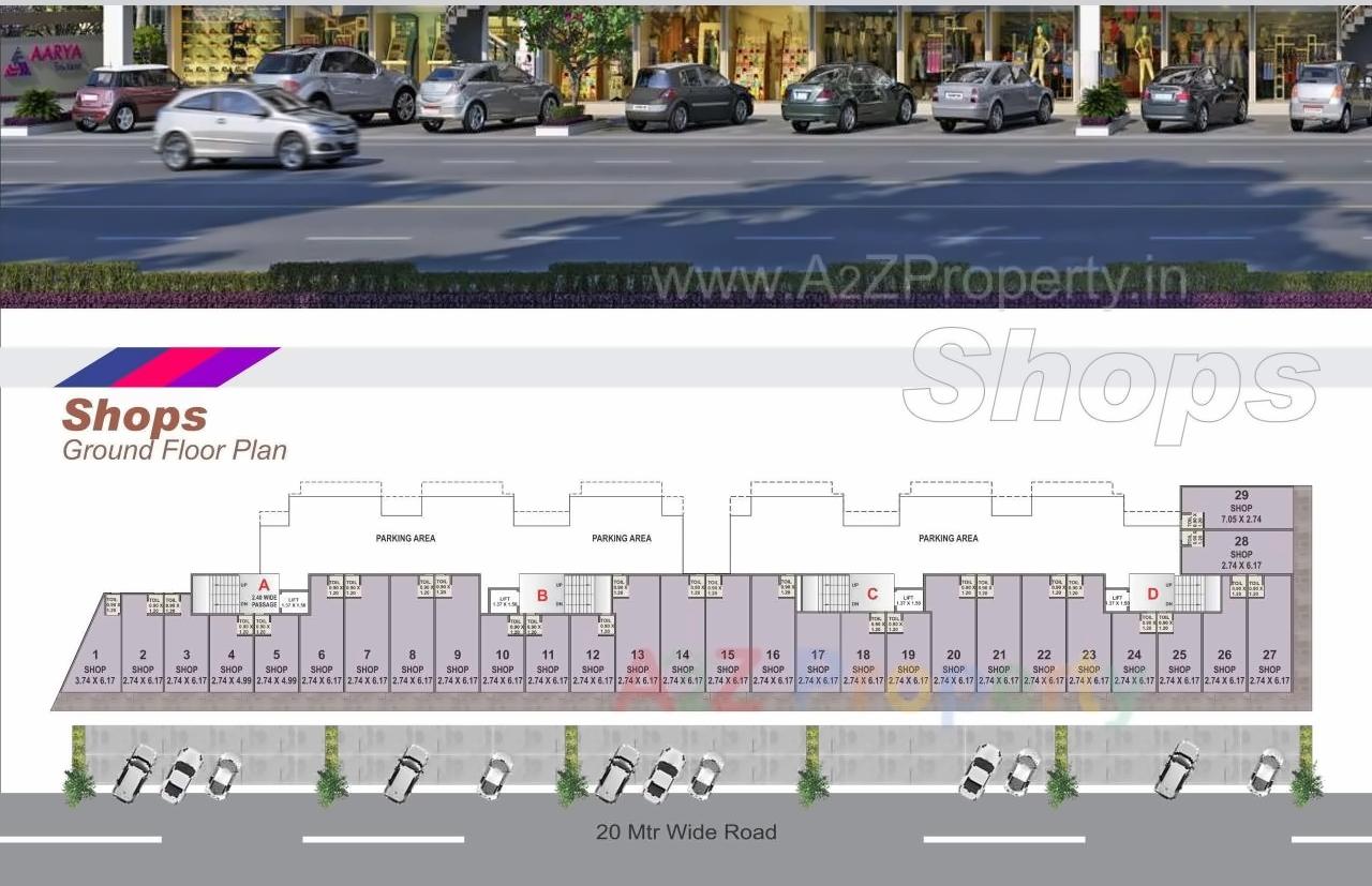 Layout of real estate project Aarya Enclave located at Bill, Vadodara, Gujarat