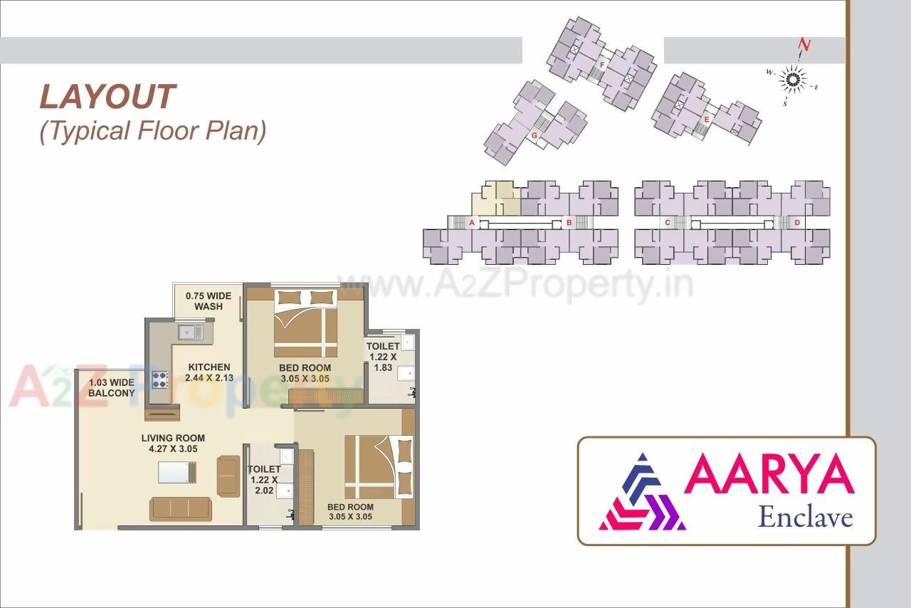 Layout of real estate project Aarya Enclave located at Bill, Vadodara, Gujarat