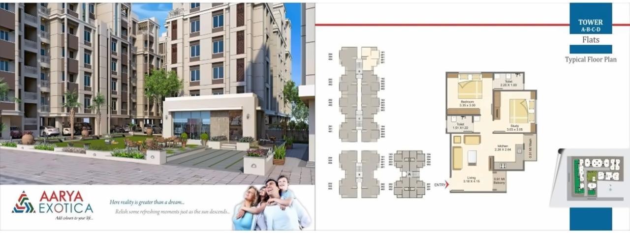 Layout of real estate project Aarya Exotica located at Bill, Vadodara, Gujarat
