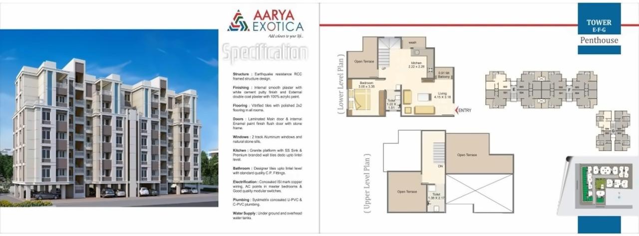 Layout of real estate project Aarya Exotica located at Bill, Vadodara, Gujarat