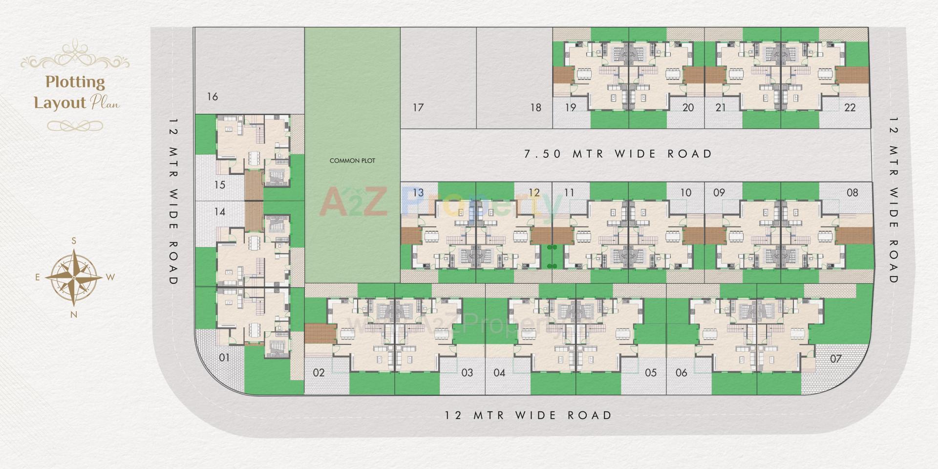 Layout of real estate project Aashirwad Villa located at Bhayli, Vadodara, Gujarat