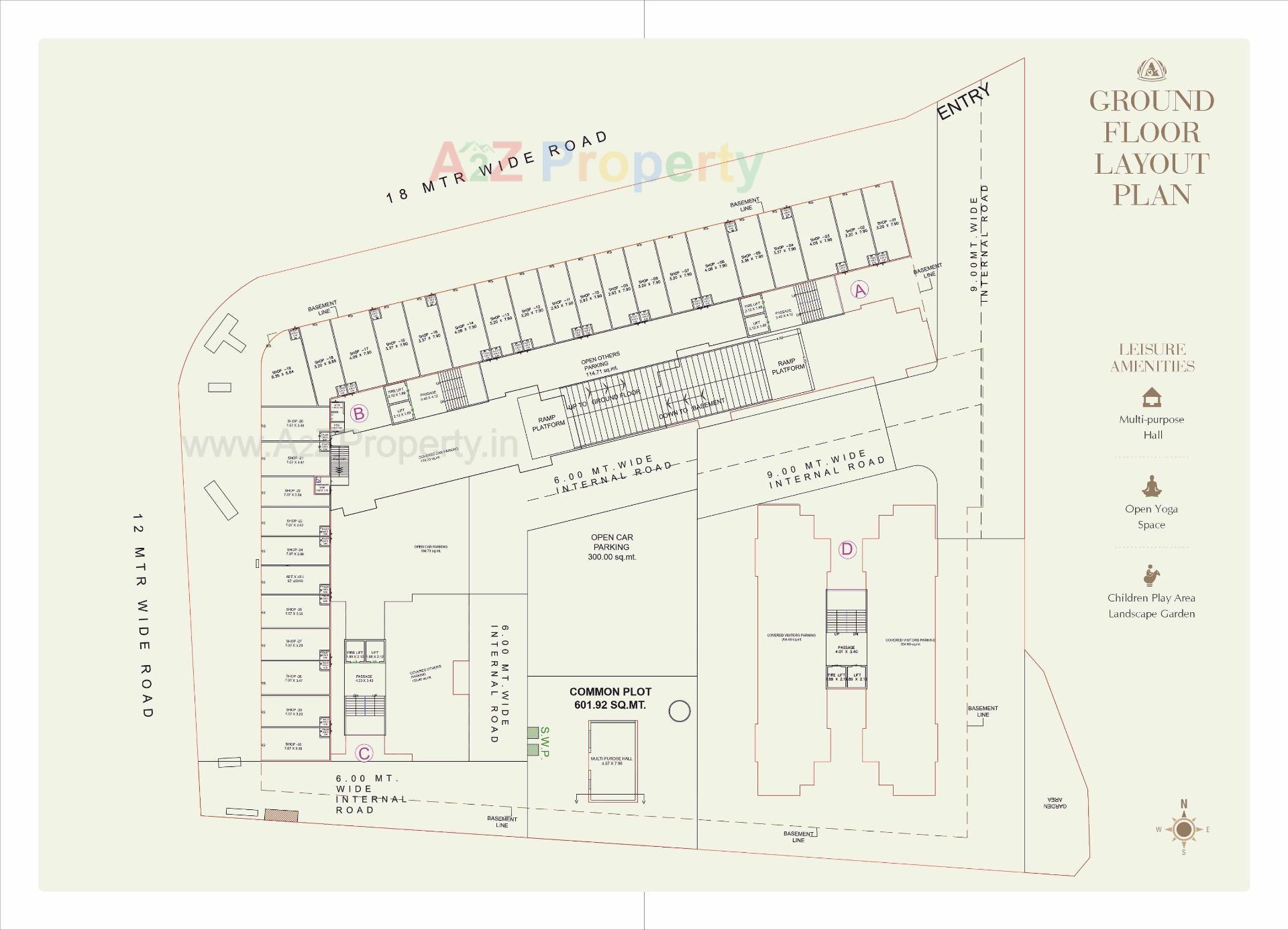Layout of real estate project Aashray Elegance located at Bhayli, Vadodara, Gujarat