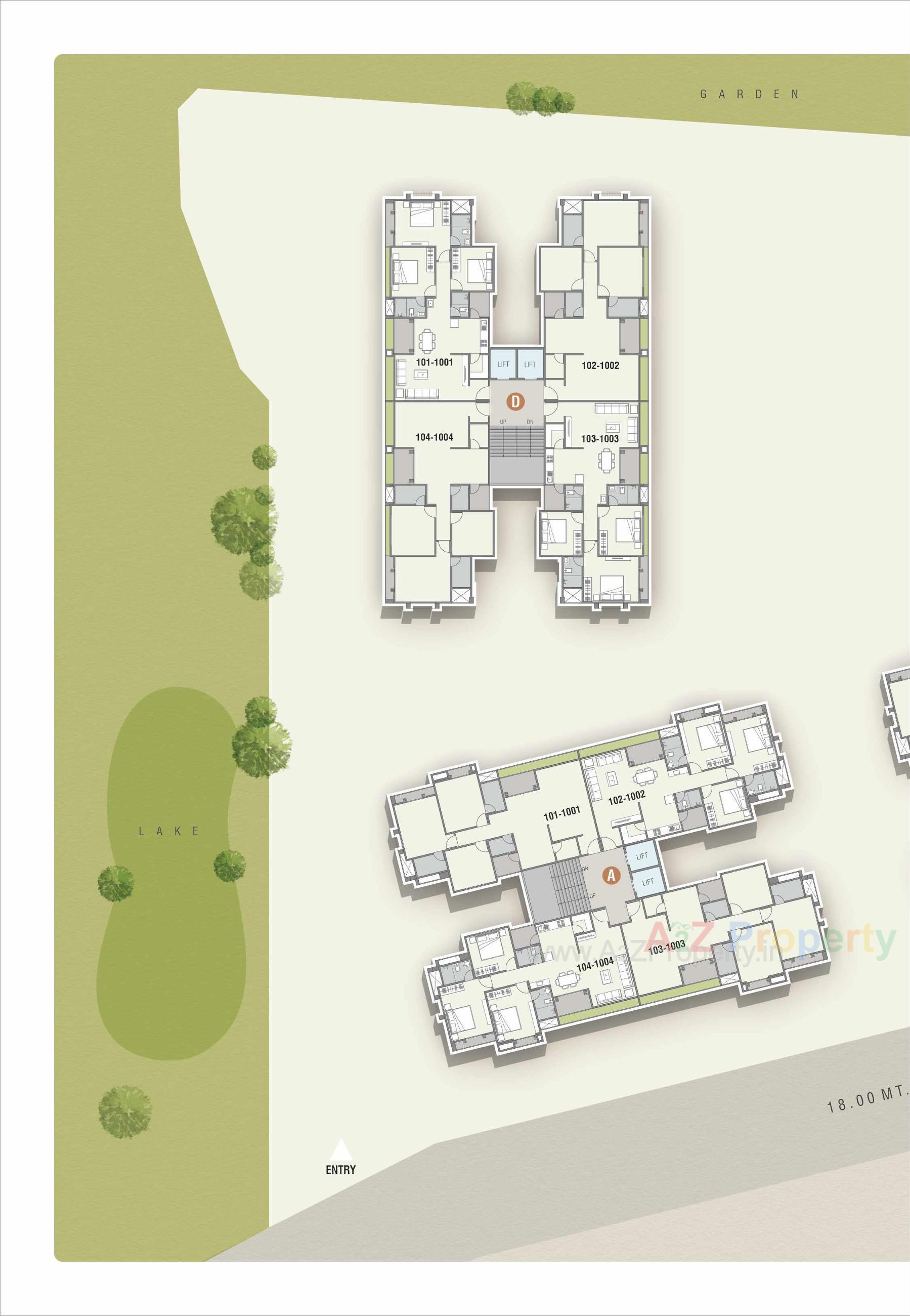 Layout of real estate project Aashray Elegance located at Bhayli, Vadodara, Gujarat