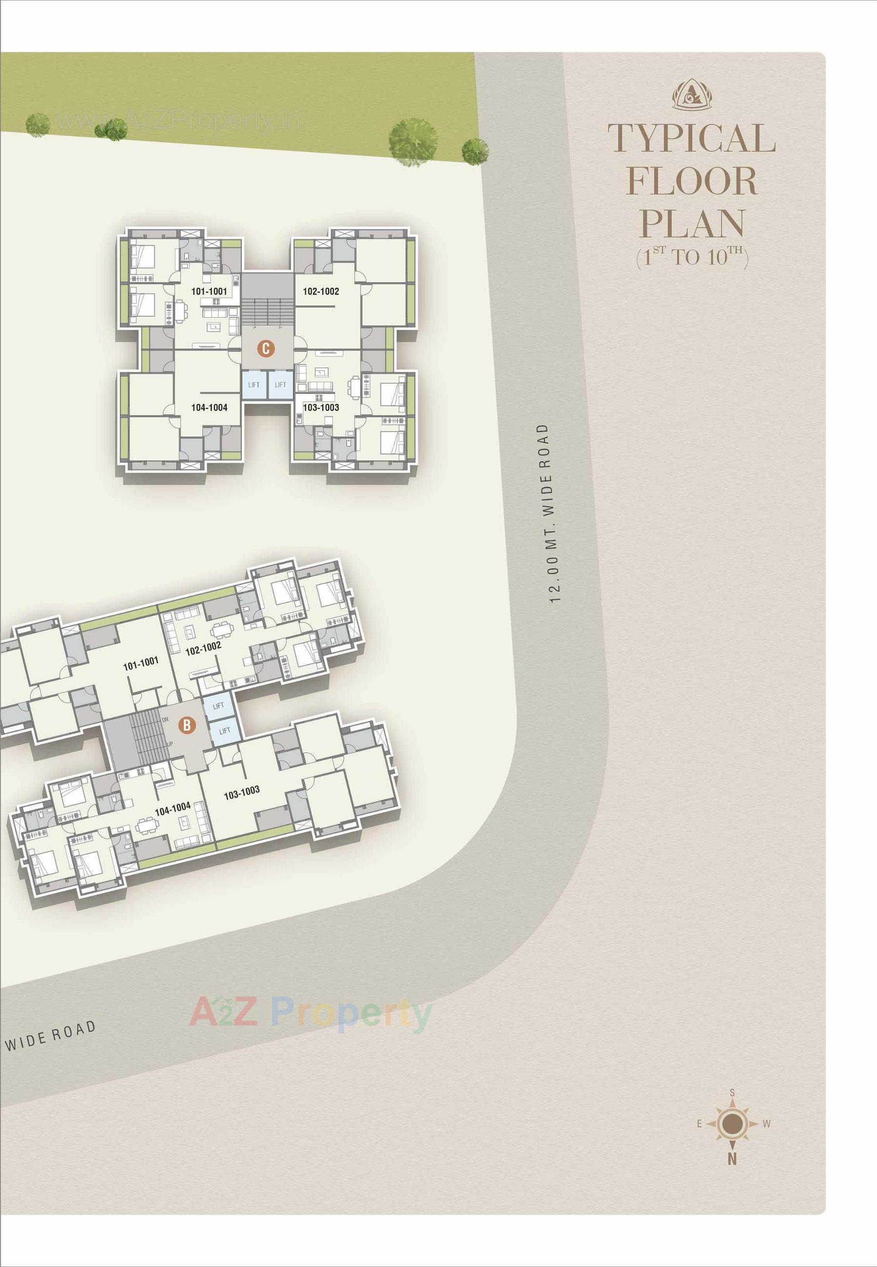 Layout of real estate project Aashray Elegance located at Bhayli, Vadodara, Gujarat