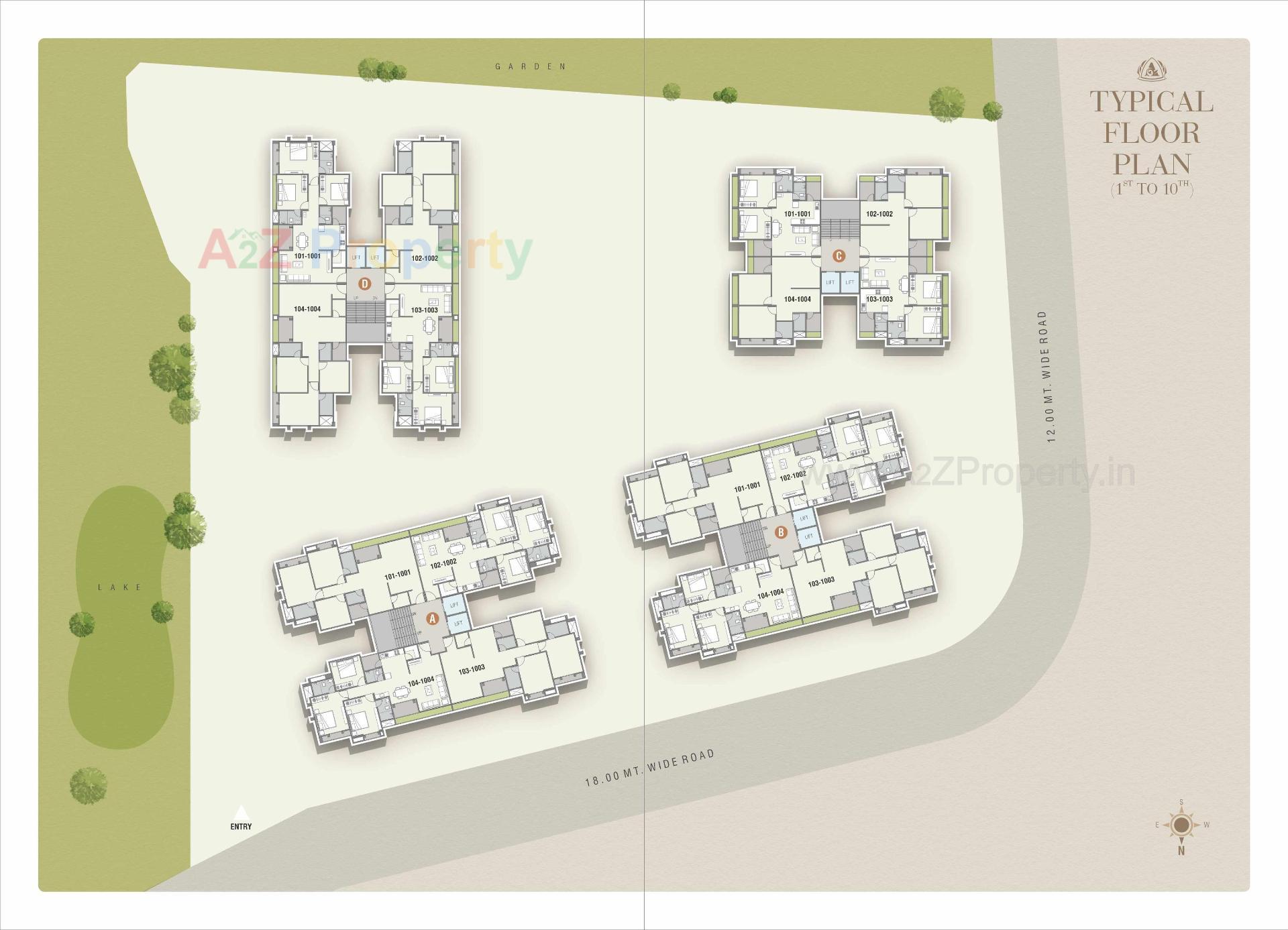Layout of real estate project Aashray Elegance located at Bhayli, Vadodara, Gujarat