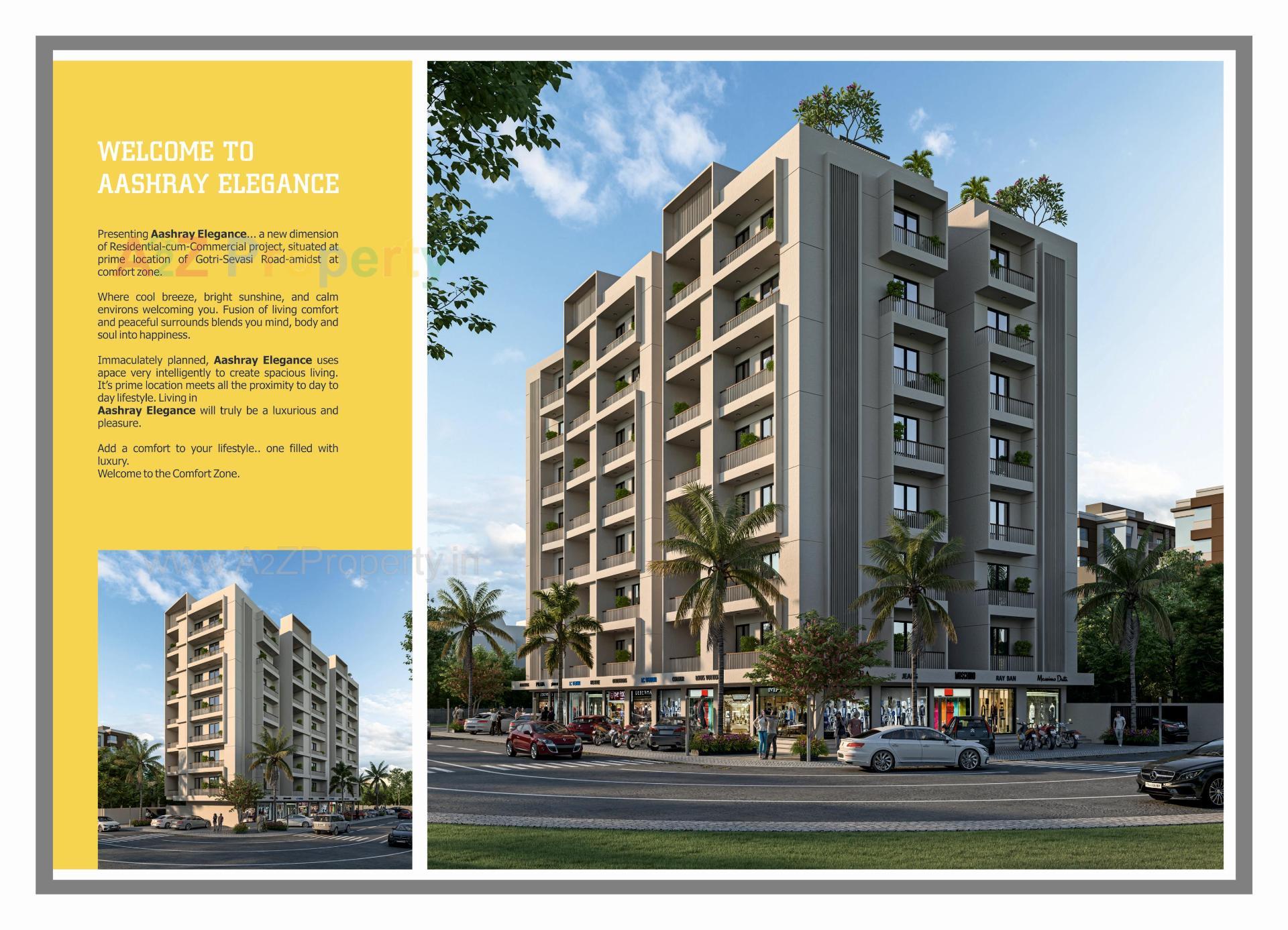 3D Elevation of real estate project Aashray Elegance located at Sevasi, Vadodara, Gujarat
