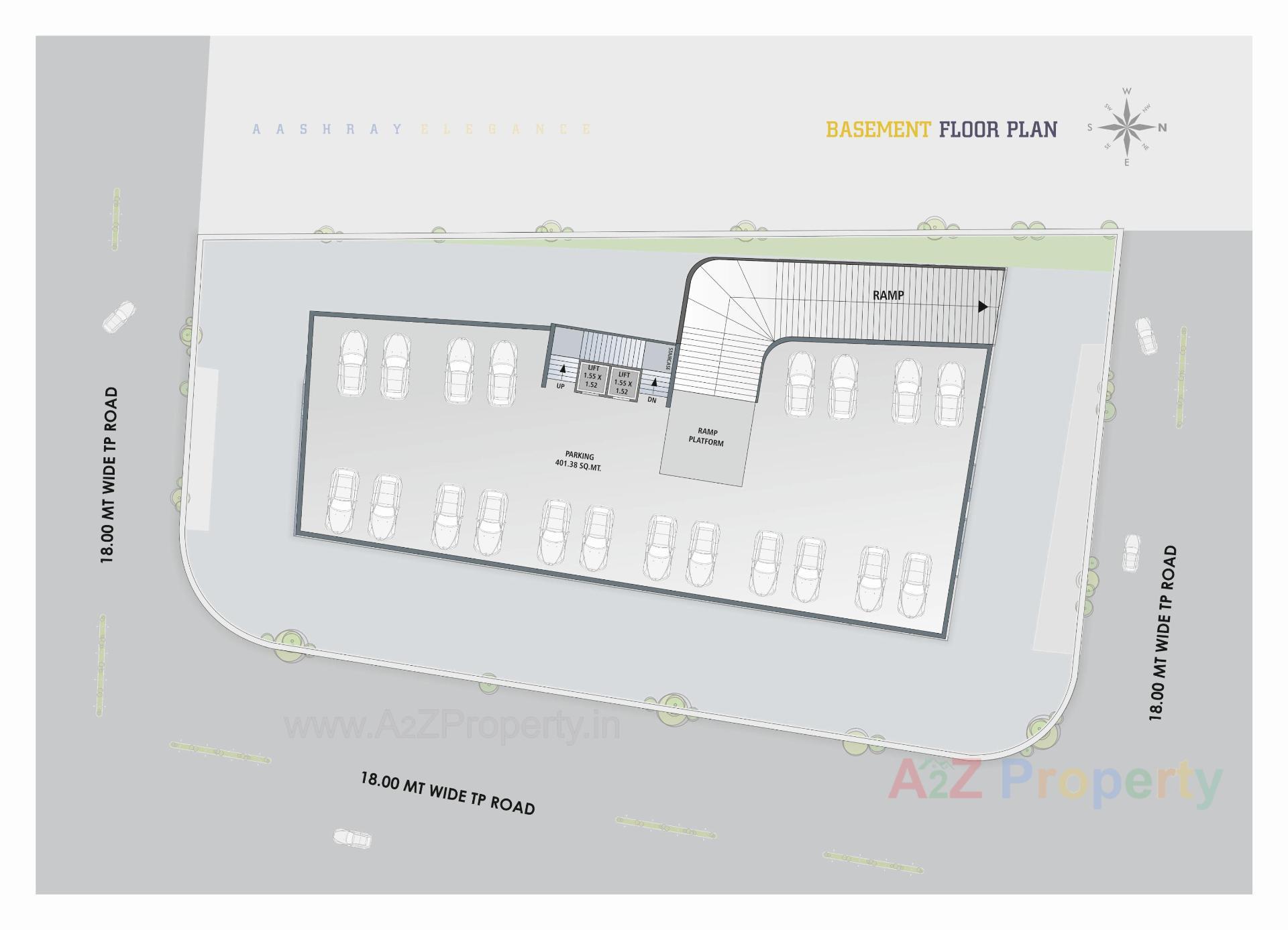 Layout of real estate project Aashray Elegance located at Sevasi, Vadodara, Gujarat