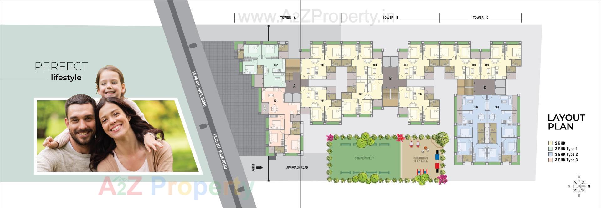 Layout of real estate project Aashray Greens located at Bhayli, Vadodara, Gujarat
