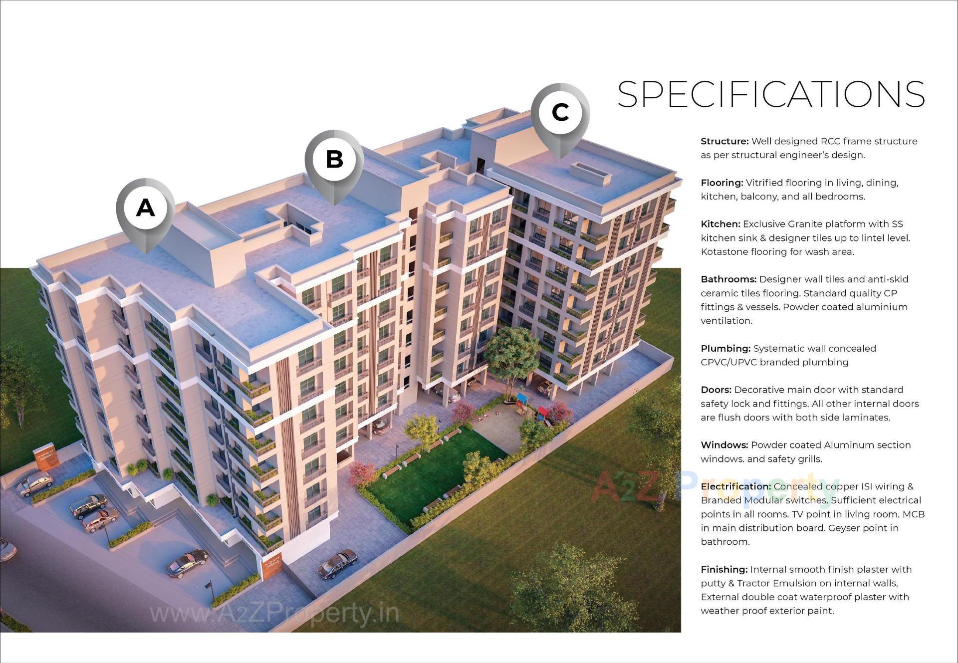 3D Elevation of real estate project Aashray Greens located at Bhayli, Vadodara, Gujarat