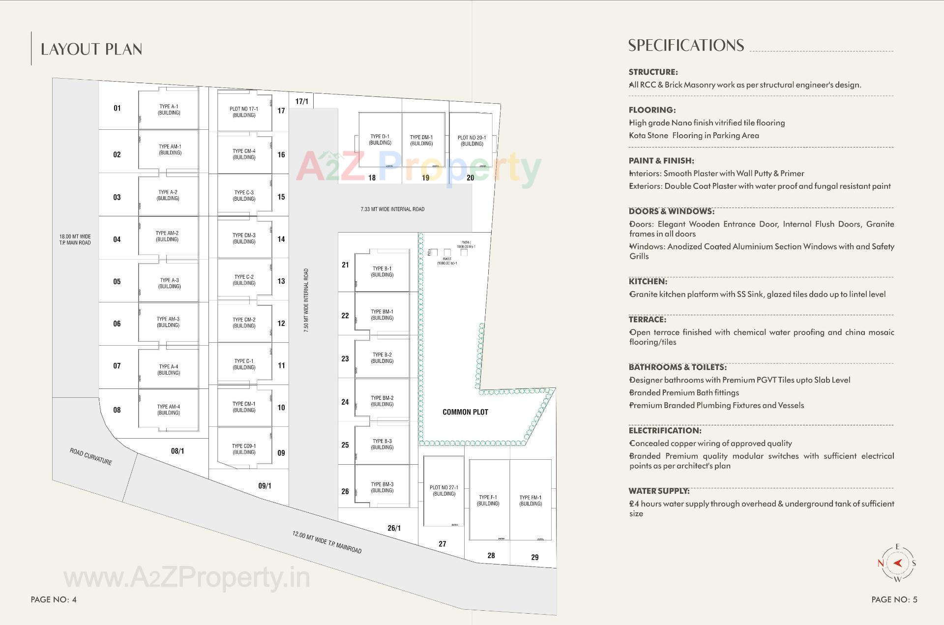 Layout of real estate project Aashray Primero located at Kalali, Vadodara, Gujarat