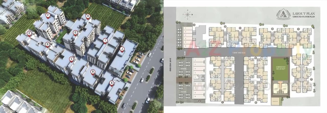 Layout of real estate project Aashray Residency located at Chhani, Vadodara, Gujarat