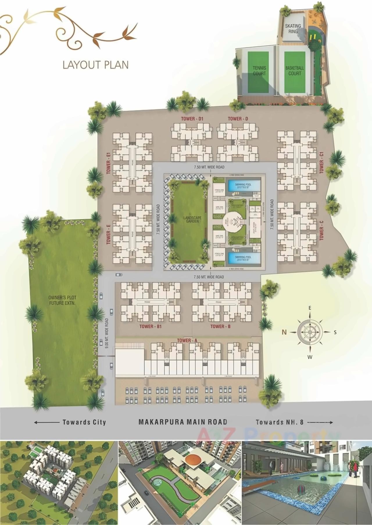 Layout of real estate project Aatmiya Height located at Makarpura, Vadodara, Gujarat