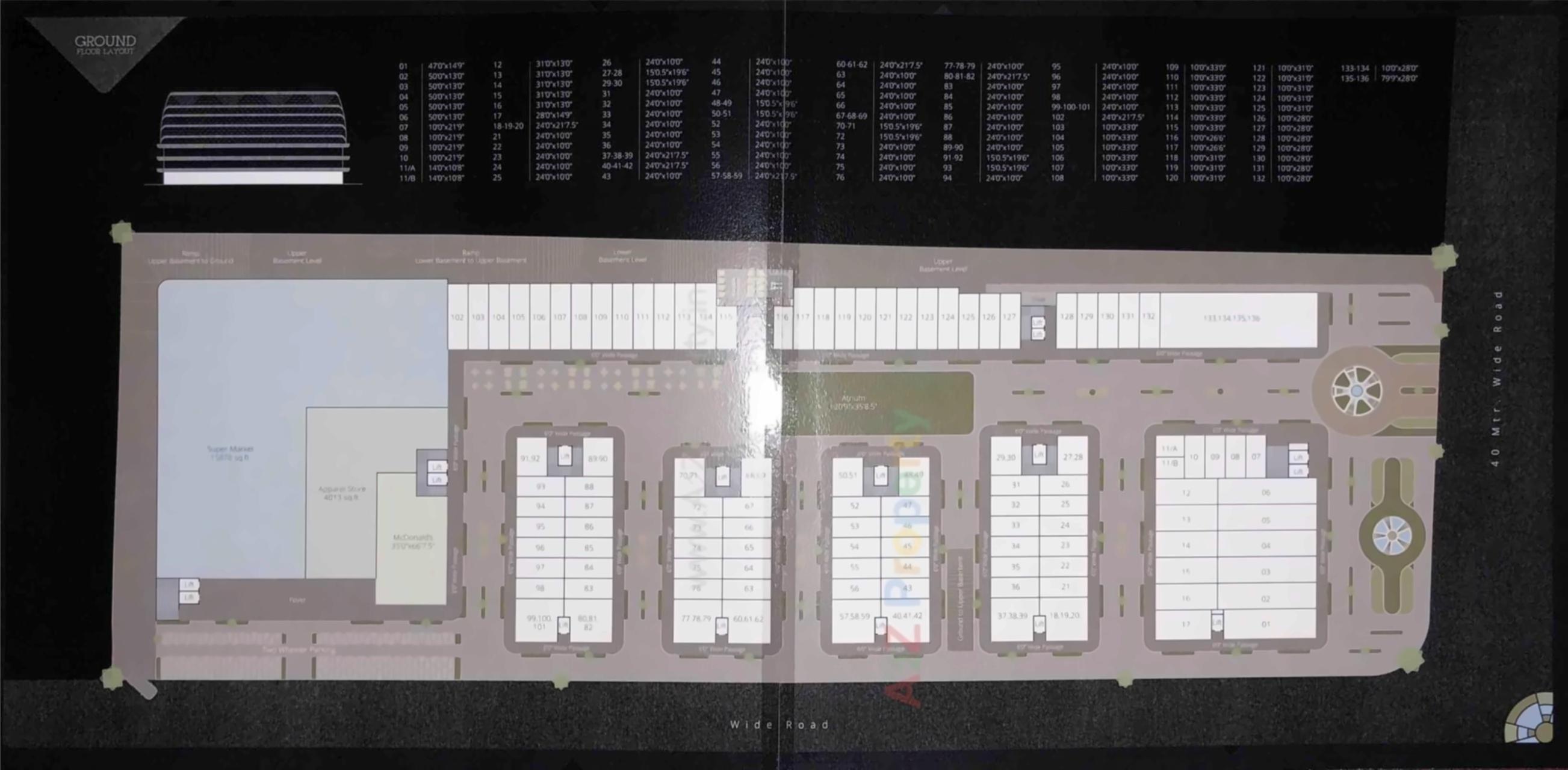 Layout of real estate project Aatmiya Landmark located at Makarpura, Vadodara, Gujarat