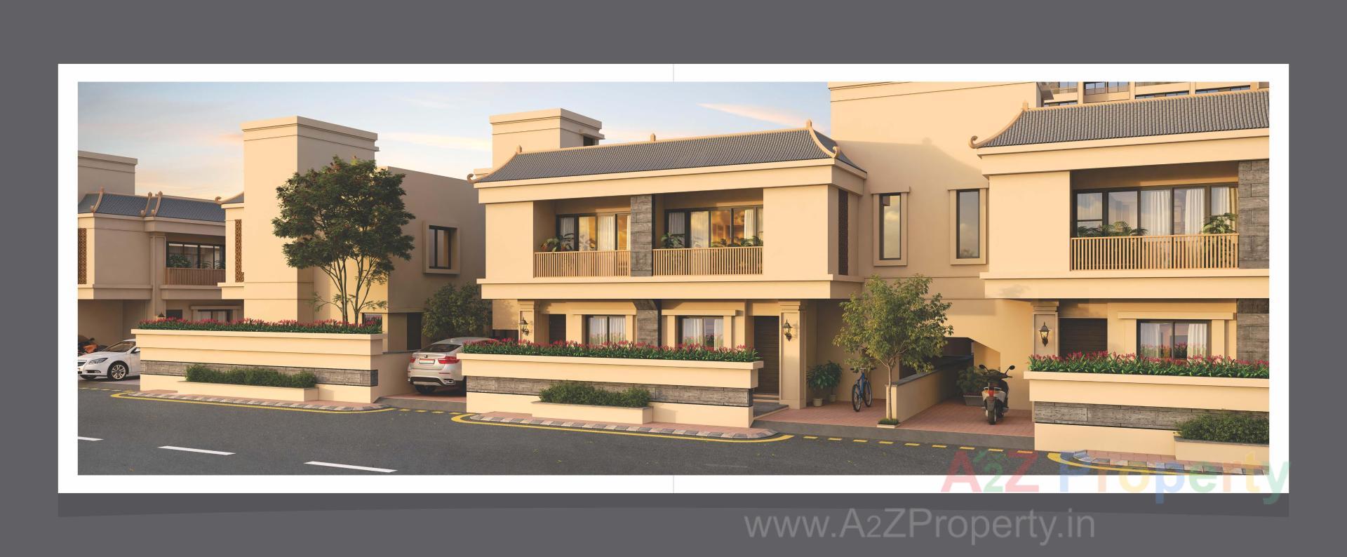 3D Elevation of real estate project Aatmiya New County Duplex located at Makarpura, Vadodara, Gujarat