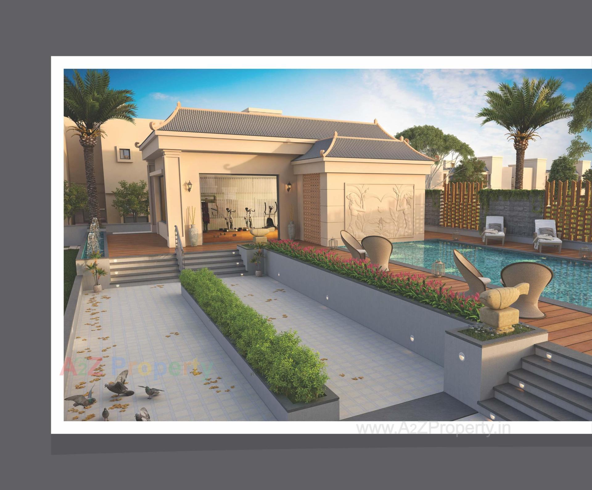 3D Elevation of real estate project Aatmiya New County Duplex located at Makarpura, Vadodara, Gujarat