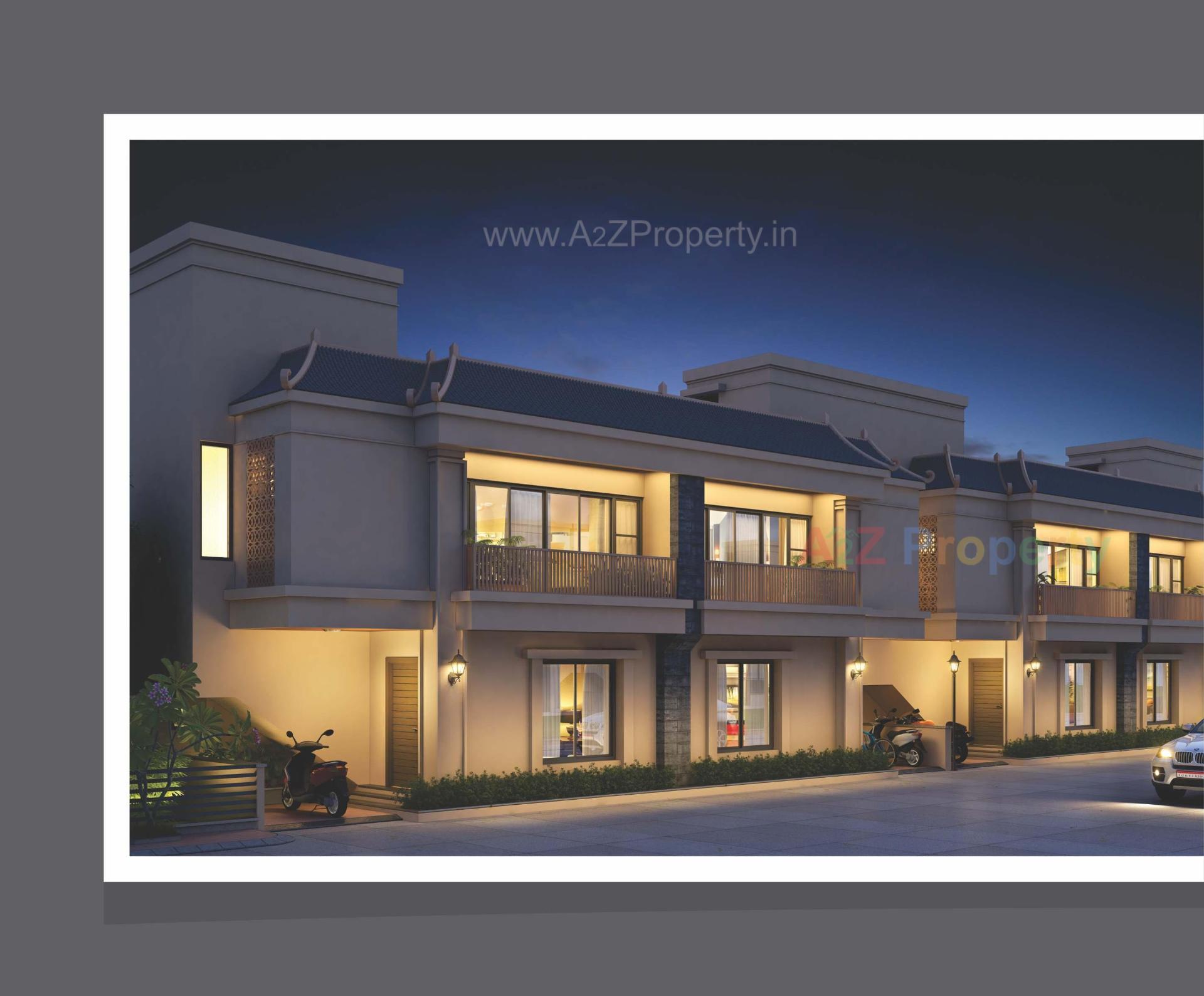 3D Elevation of real estate project Aatmiya New County Duplex located at Makarpura, Vadodara, Gujarat