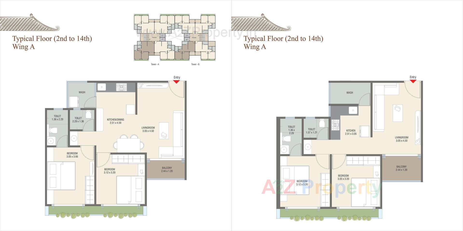 Layout of real estate project Aatmiya New County Flat located at Makarpura, Vadodara, Gujarat