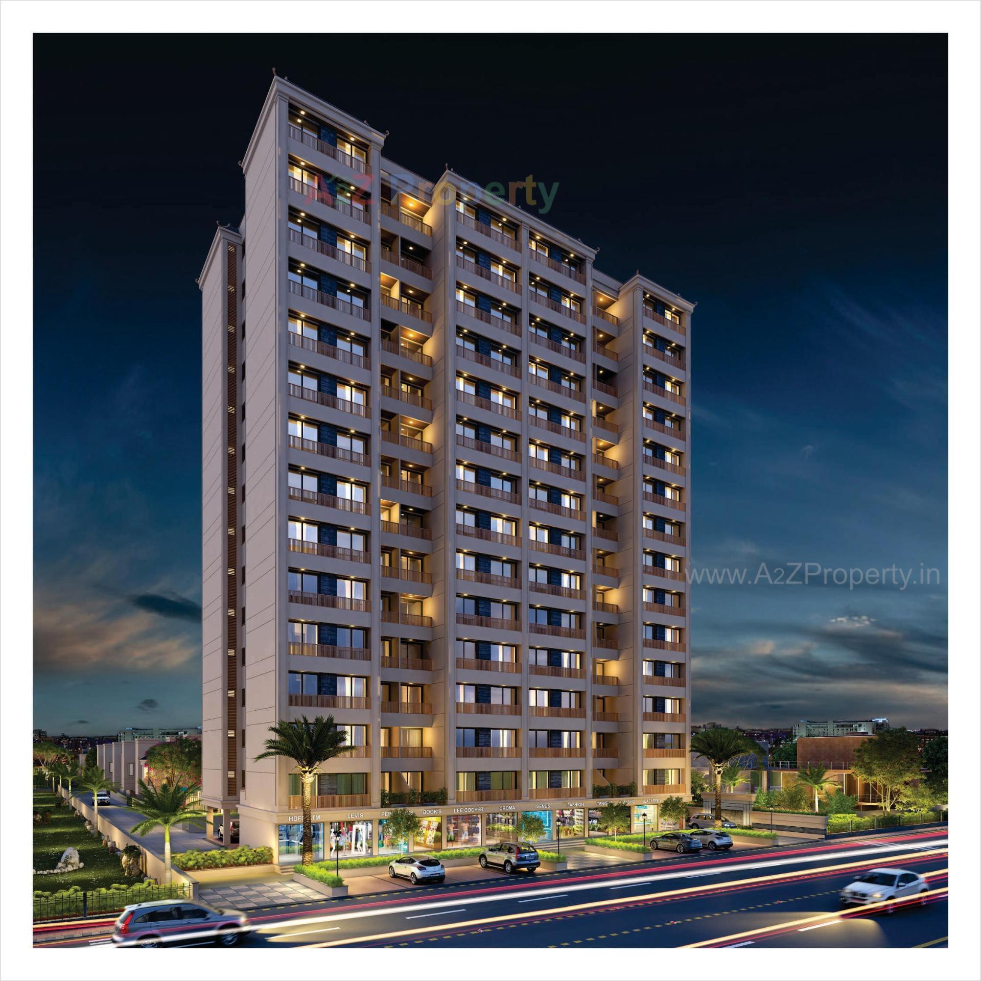 3D Elevation of real estate project Aatmiya New County Flat located at Makarpura, Vadodara, Gujarat