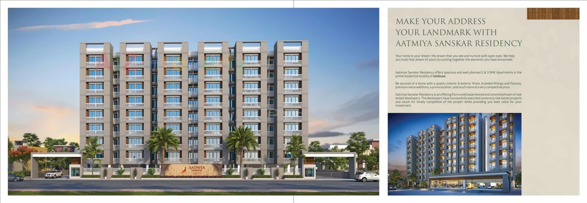 3D Elevation of real estate project Aatmiya Sanskar Residency located at Jambuwa, Vadodara, Gujarat