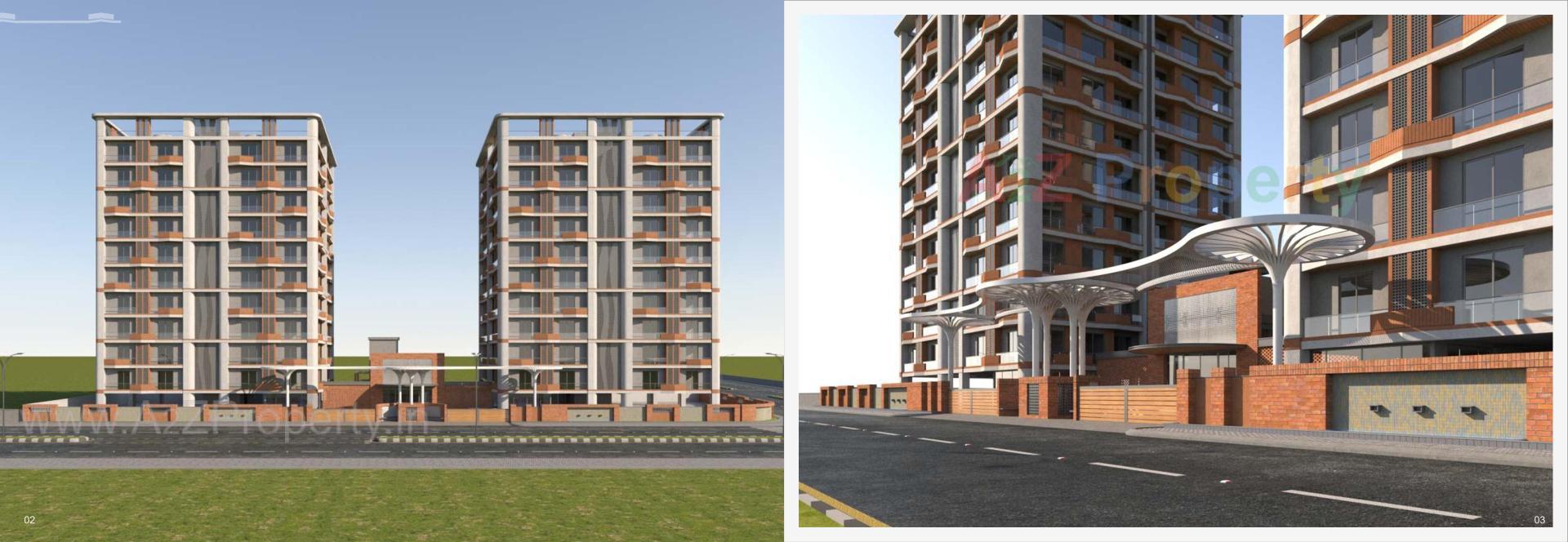 3D Elevation of real estate project Aatmiya Selenite located at Gotri, Vadodara, Gujarat