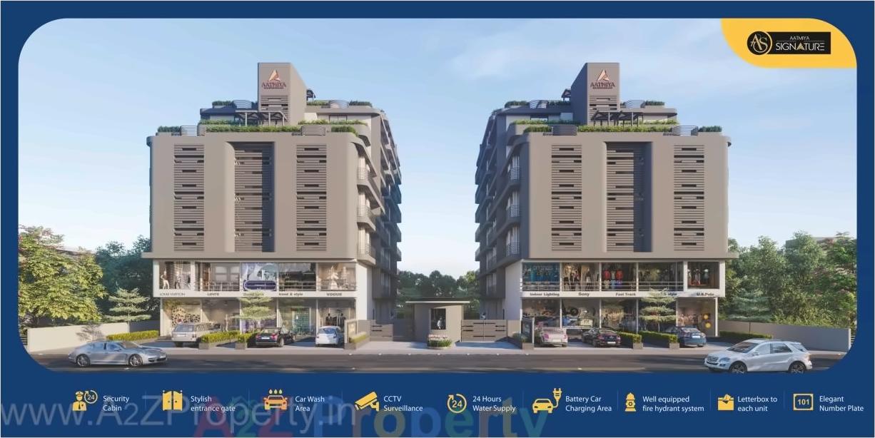 3D Elevation of real estate project Aatmiya Signature located at Bhayali, Vadodara, Gujarat