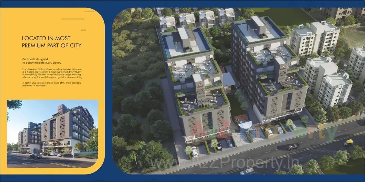 3D Elevation of real estate project Aatmiya Signature located at Bhayali, Vadodara, Gujarat