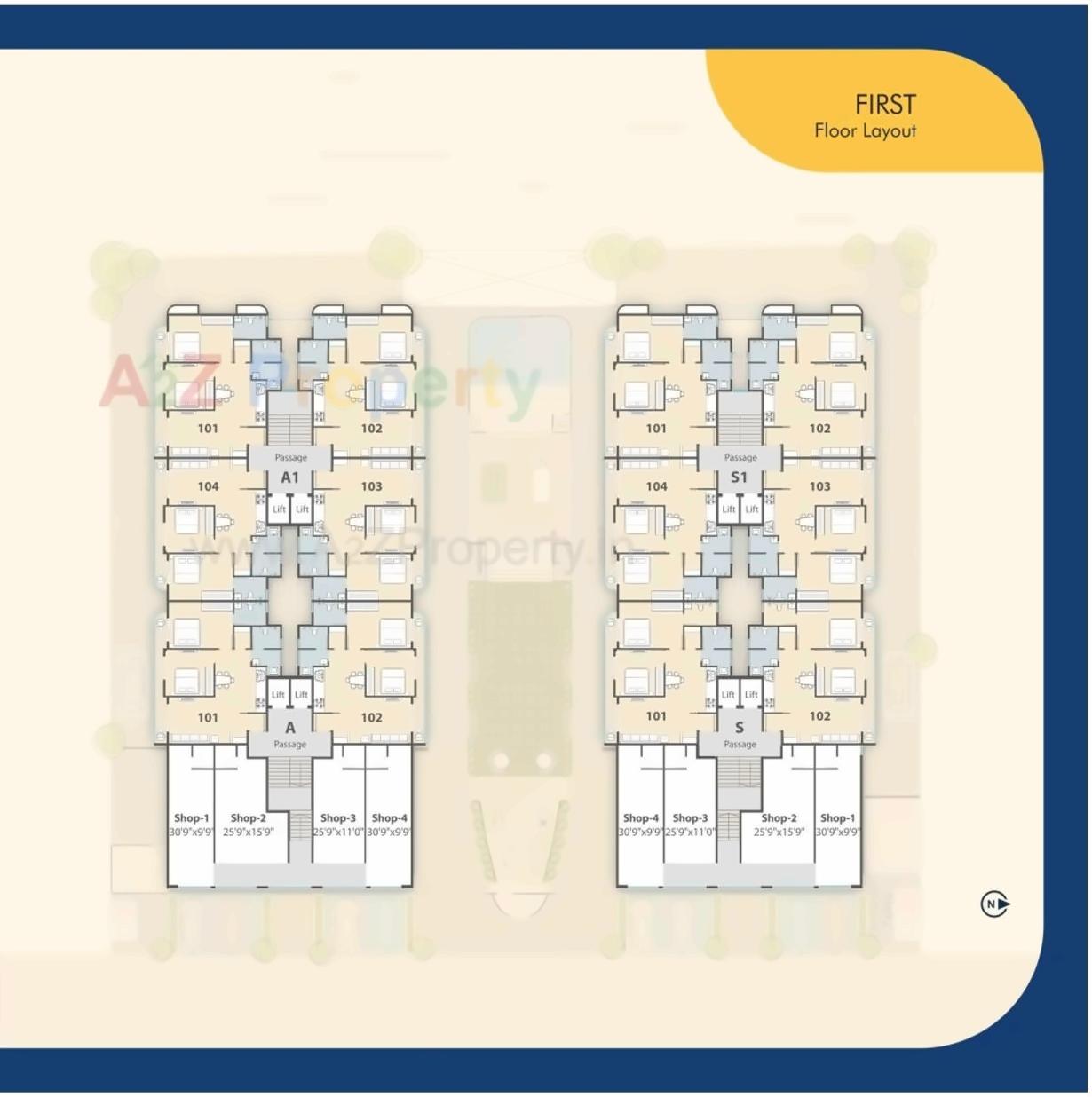Layout of real estate project Aatmiya Signature located at Bhayali, Vadodara, Gujarat