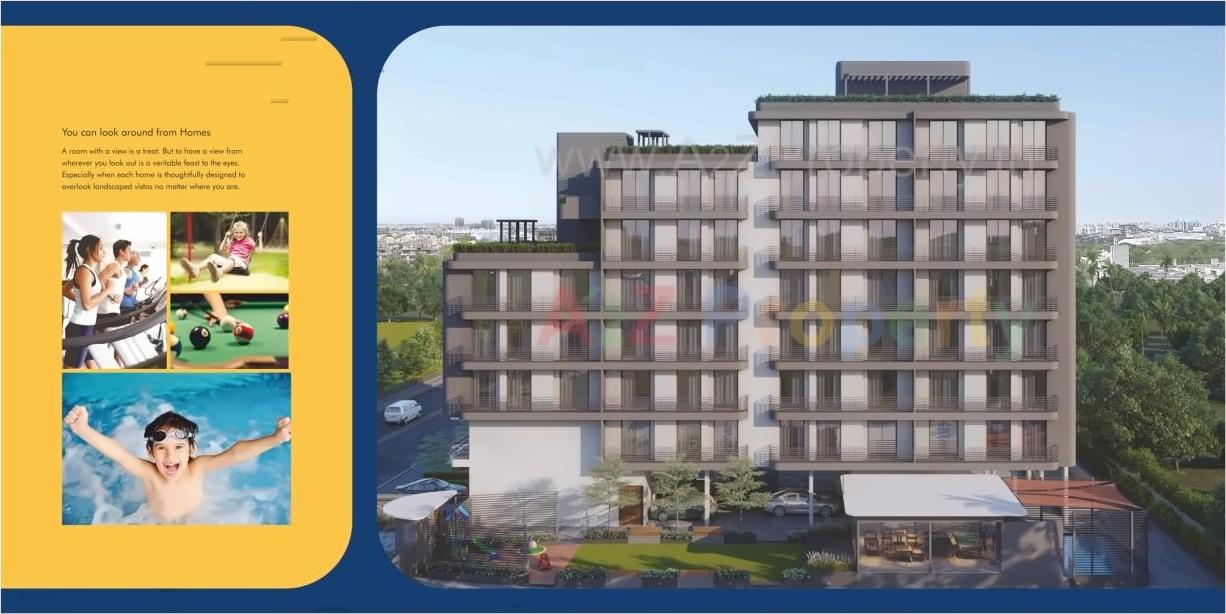 3D Elevation of real estate project Aatmiya Signature located at Bhayali, Vadodara, Gujarat