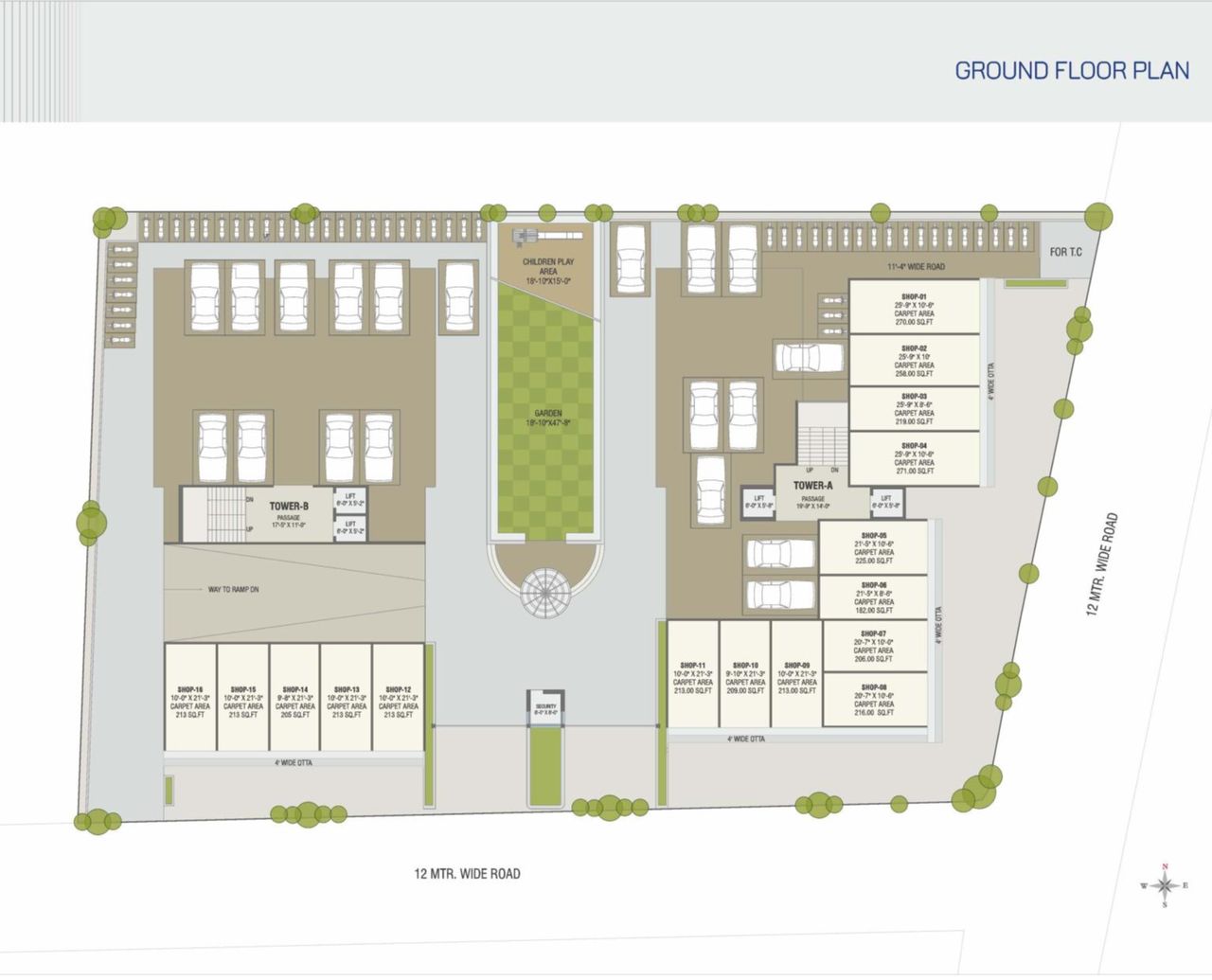 Layout of real estate project Aavkar Skylon located at Vasna, Vadodara, Gujarat