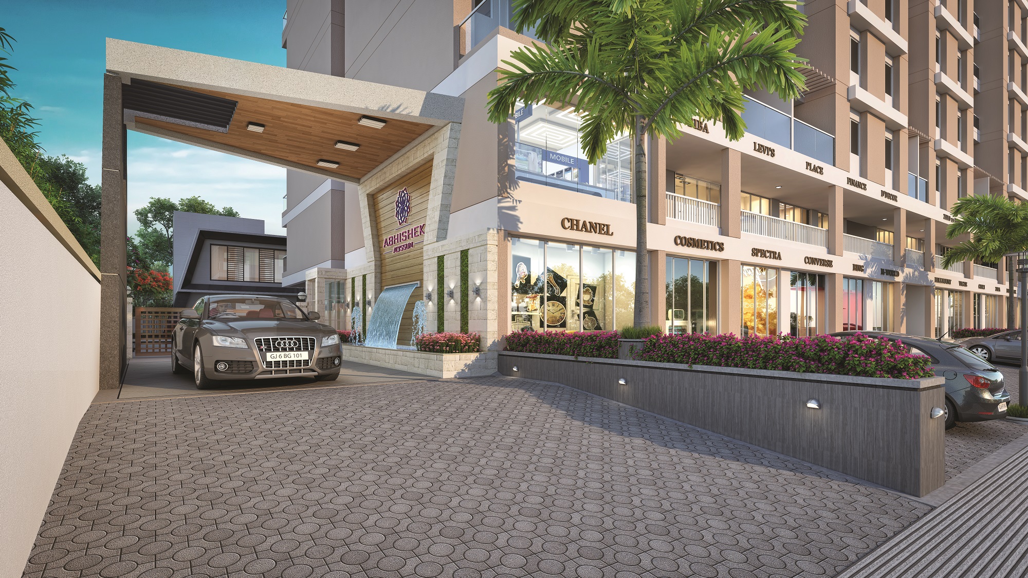 3D Elevation of real estate project Abhishek Alyssum located at Sama, Vadodara, Gujarat