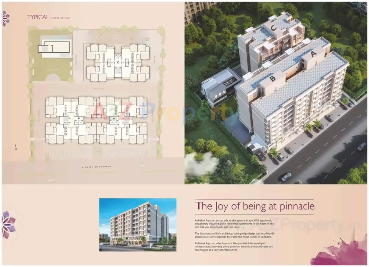 Layout of real estate project Abhishek Alyssum located at Sama, Vadodara, Gujarat