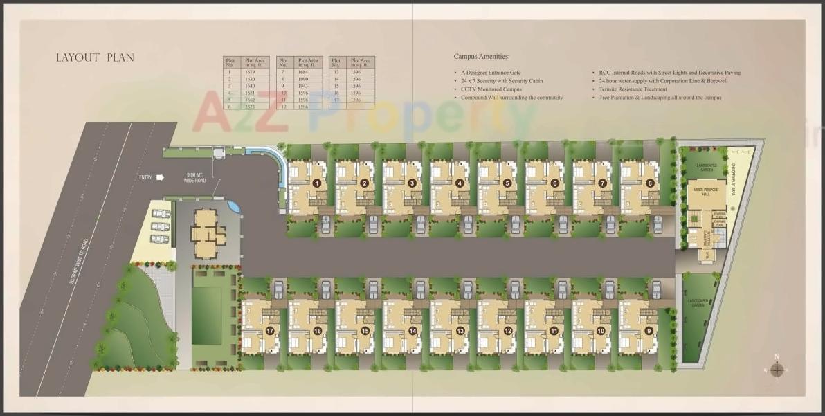 Layout of real estate project Abhishek Villa located at Harni, Vadodara, Gujarat