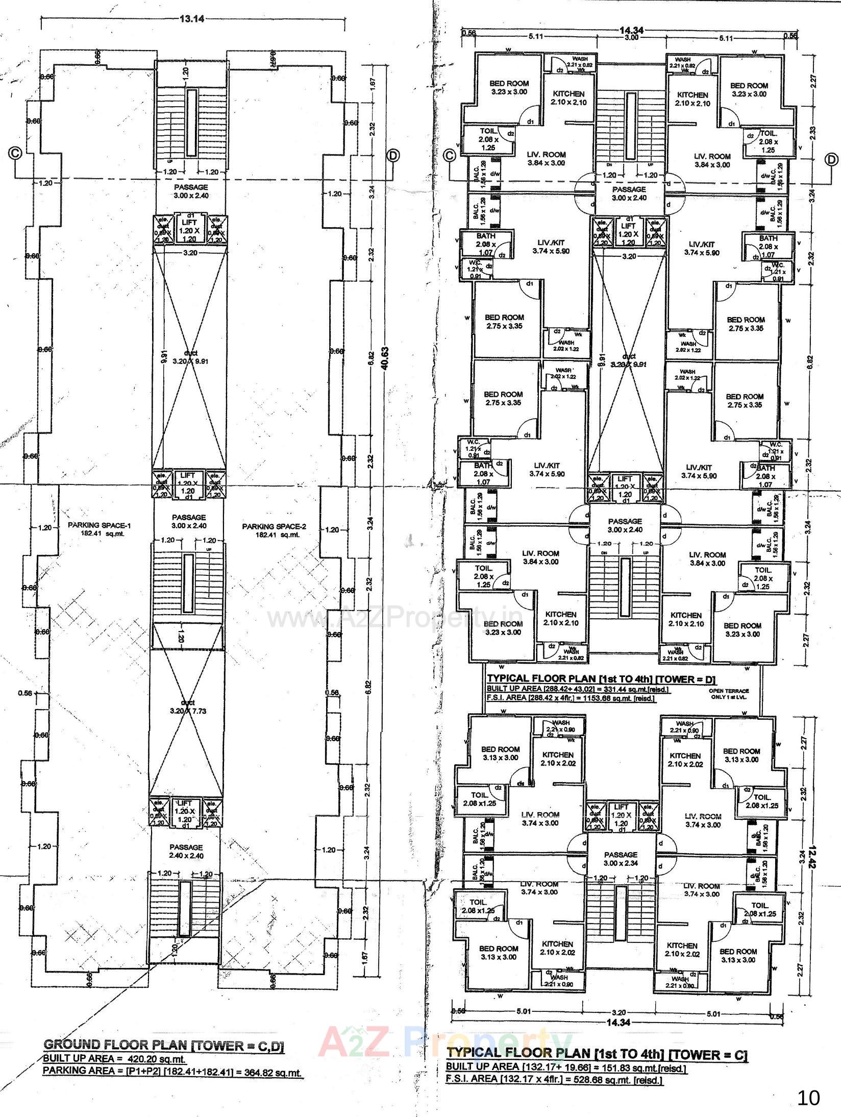 Layout of real estate project Abvaa Avenue located at Tandalja, Vadodara, Gujarat