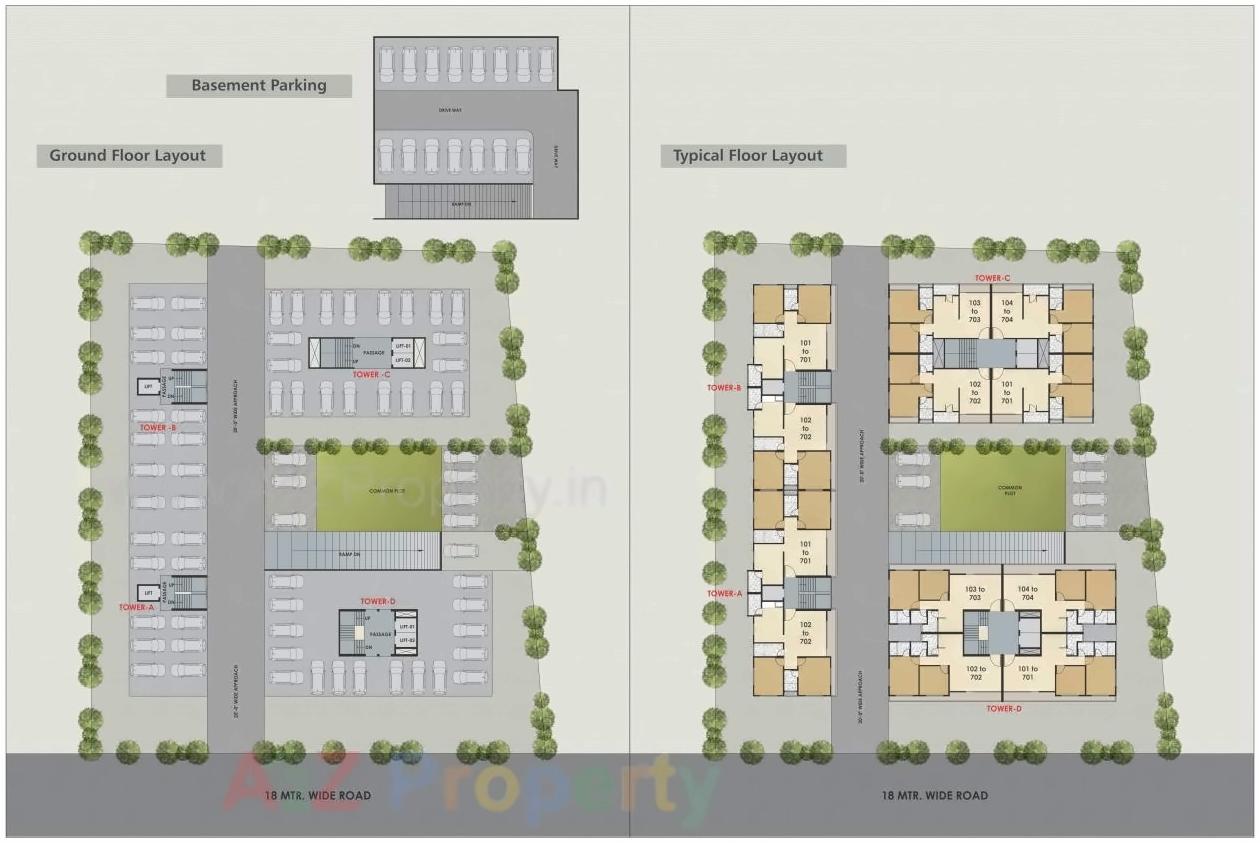 Layout of real estate project Aditya Aspire located at Tandalja, Vadodara, Gujarat