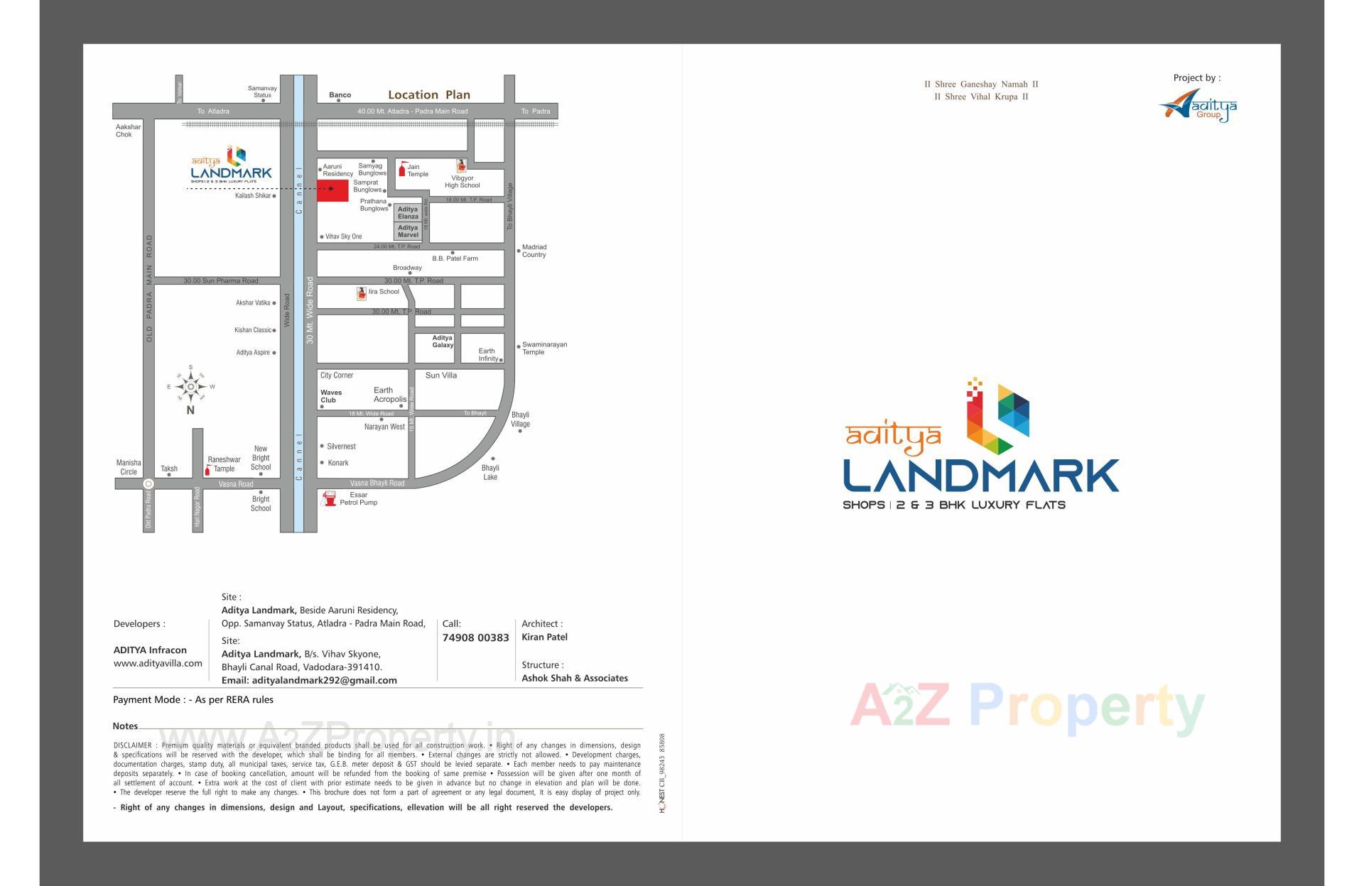  of real estate project Aditya Landmark located at Bhayli, Vadodara, Gujarat