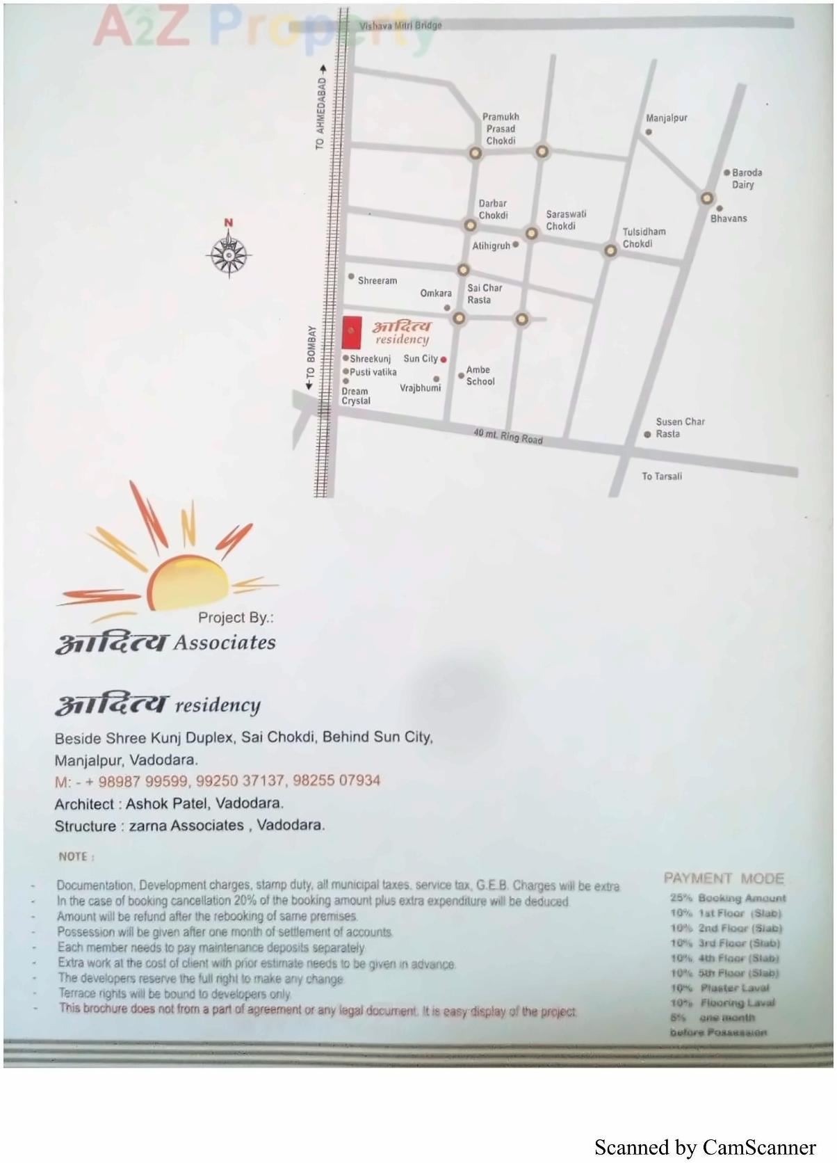  of real estate project Aditya Residency located at Vadsar, Vadodara, Gujarat