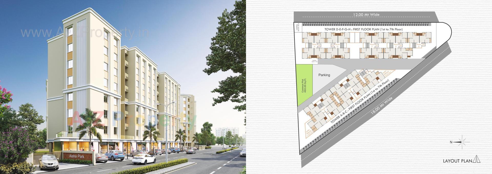Layout of real estate project Aisha Park located at Gorwa, Vadodara, Gujarat